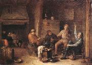 A tavern interior with peasants drinking and making music, Hendrick Martensz Sorgh